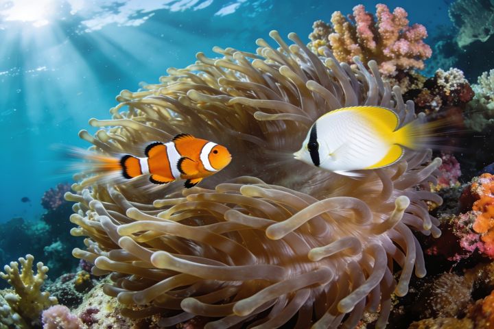 Clownfish. An AI-created illustration for chapter 066, Keep Each Other Safe.