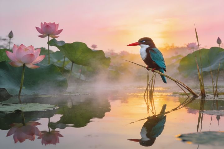 Kingfisher. An AI-created illustration for chapter 028, The Perfect Moment.