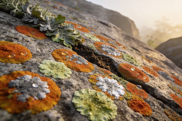 Lichen. An AI-created illustration for chapter 068, Stronger Together.